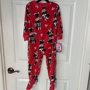 Disney Minnie Mouse Pink Footed Kids One-Piece Pajamas